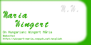 maria wingert business card